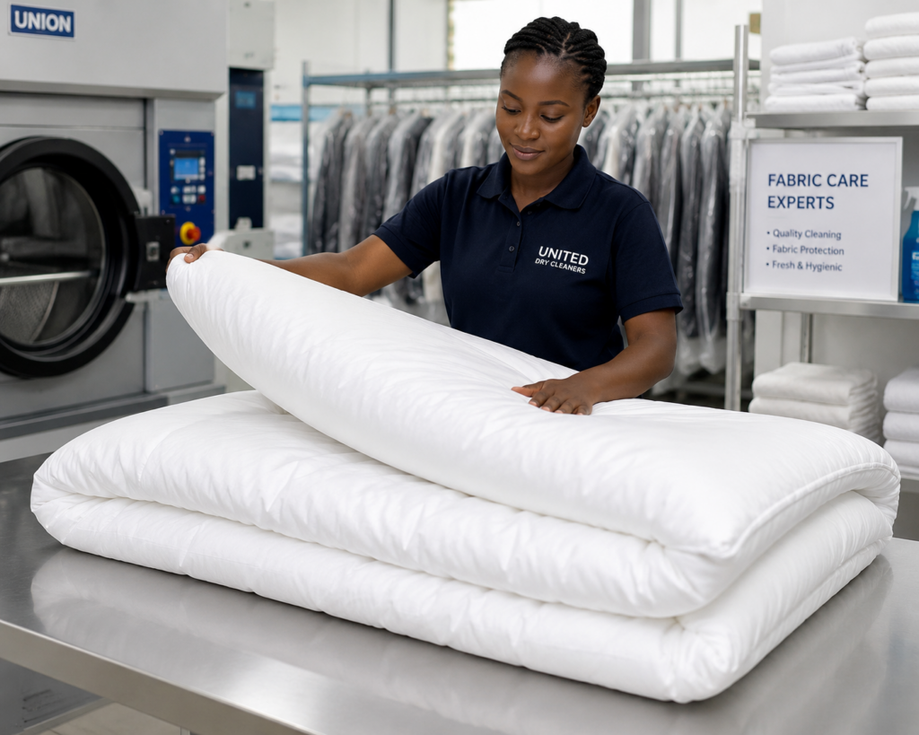 Professional duvet dry cleaning service in Nairobi by United Dry Cleaners